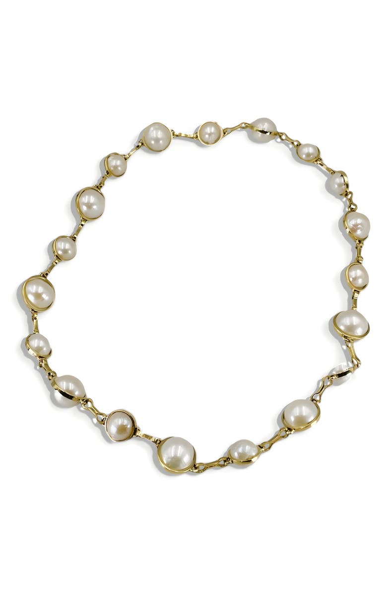 Leslie Paige Baroque Freshwater Pearl Necklace, Main, color, Yellow Gold/ Pearl