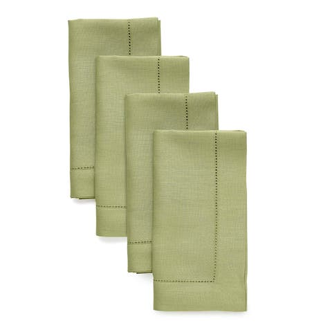 Linen Dinner Napkins - Classic Hemstitch, 20" x 20" Inch