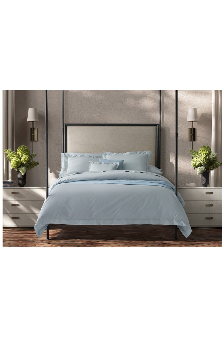 Bergamo Hemstitch Cotton Percale Duvet Cover, Alternate, color, WHITE