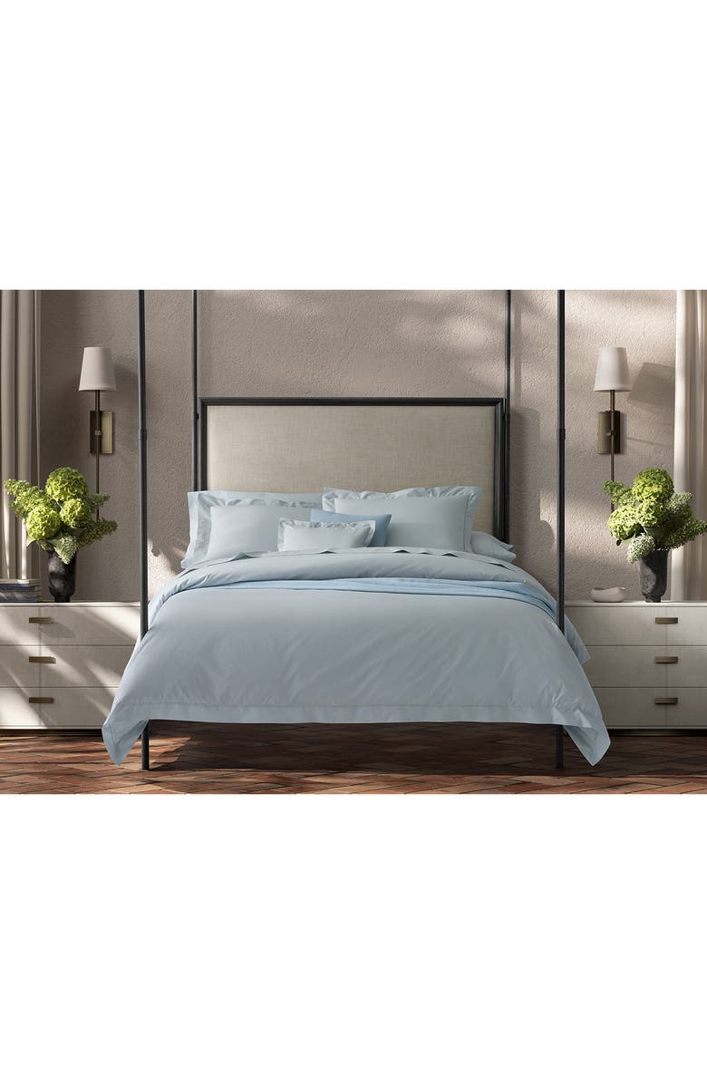 Matouk Bergamo Hemstitch Cotton Percale Duvet Cover, Alternate, color, White