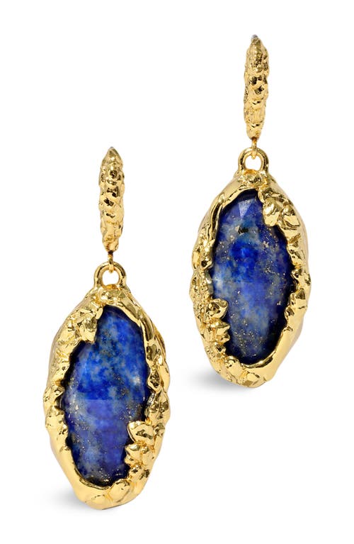 Alexis Bittar Brut Lapis Lever Back Drop Earrings In Gold