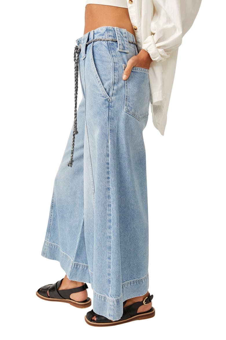 Sheer Luck Belted Crop Wide Leg Jeans, Alternate, color, BRIGHT EYES