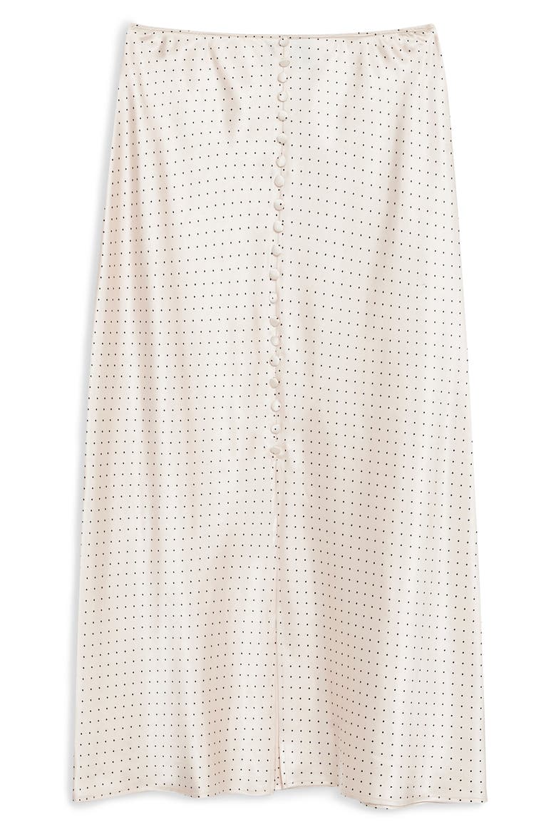Polka Dot Midi Skirt, Alternate, color, NUDE