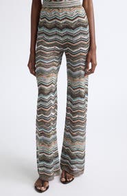 Missoni Sequin Metallic Zigzag Stripe Sweater Pants