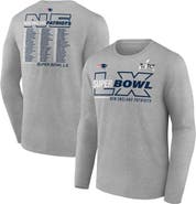 FANATICS Men's Fanatics  Heather Gray New England Patriots Super Bowl LX Roster Long Sleeve T-Shirt