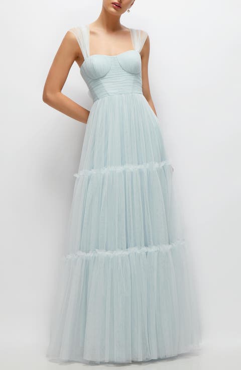 Tiered Tulle Evening Dress (Regular & Plus)