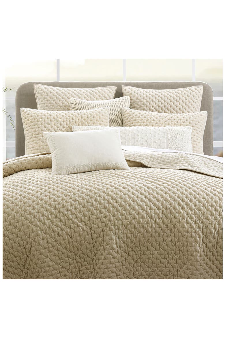 Velvet Quilt & Shams Set, Alternate, color, CREAM