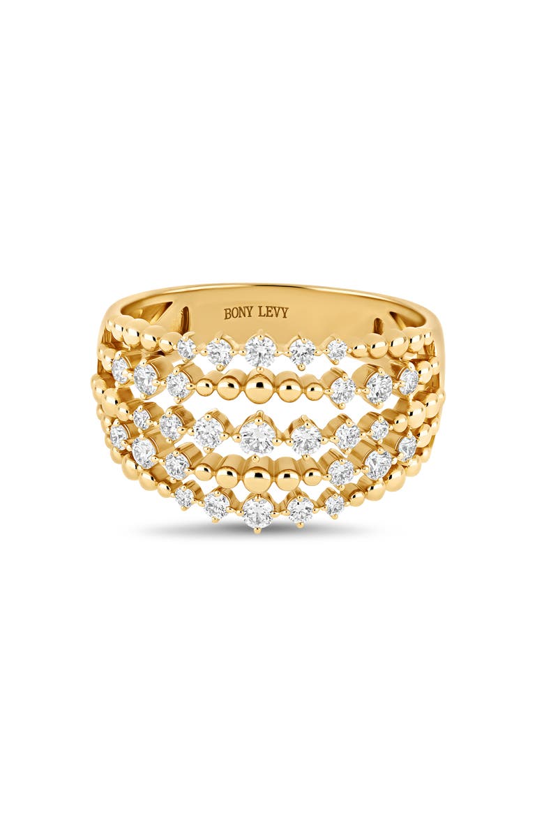 Mykonos Diamond Multirow Wide Ring (Online Trunk Show), Alternate, color, 18K YELLOW GOLD