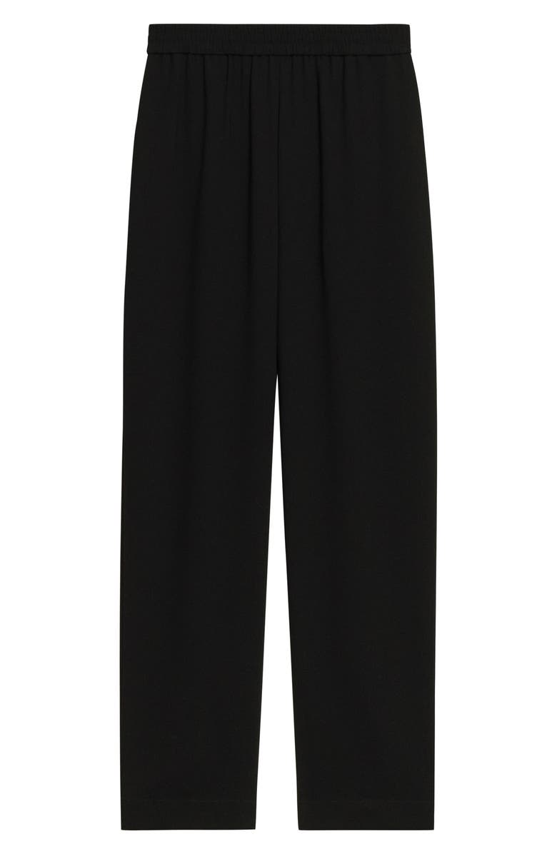 Theory Pull-On Satin Pants, Alternate, color, Black