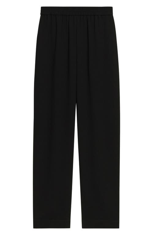 Theory Black Pants With Elastic Drawstring Waist And Pences On The Front In Tech Fabric Woman