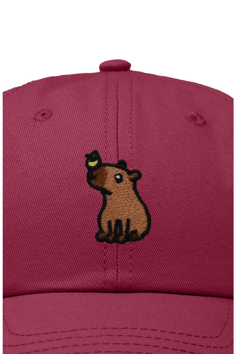 Capybara Embroidered Everyday Hat, Alternate, color, Maroon