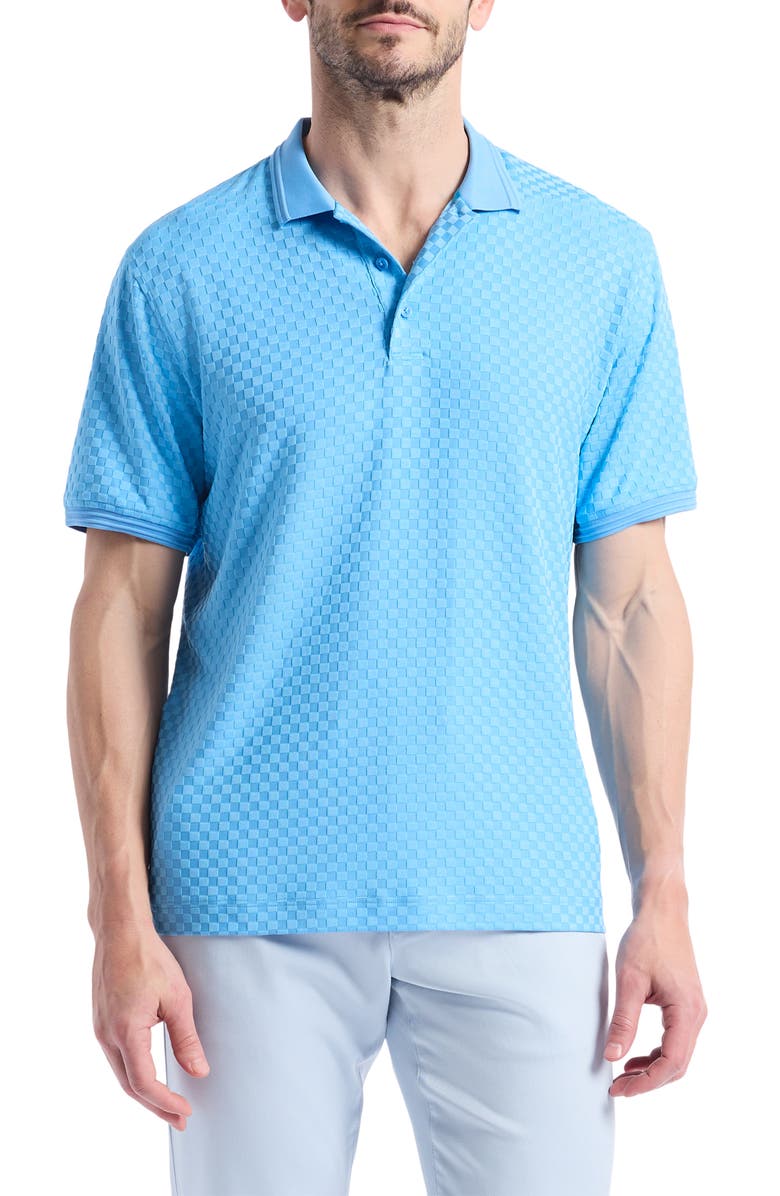 Robert Graham Aaron Knit Polo, Main, color, Blue