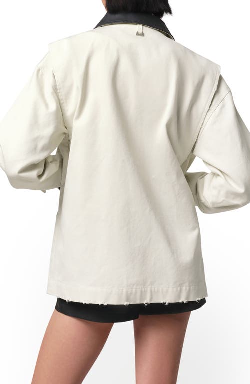 Apparis Clive Raw Denim Workwear Jacket In Antique White