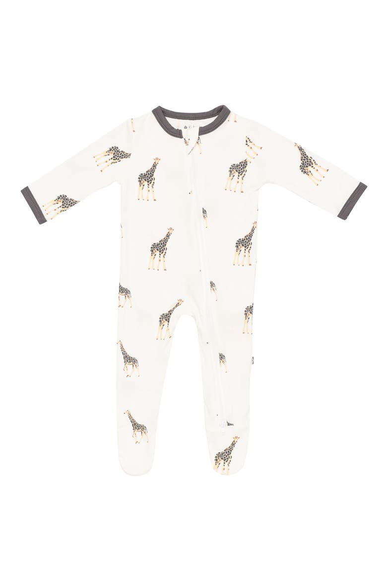 Print Zip-Up Footie, Main, color, GIRAFFE