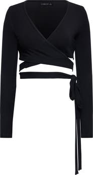 LIONESS Boundless Long Sleeve Wrap Crop Top