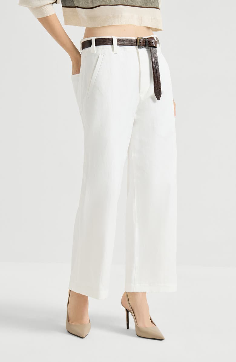 Brunello Cucinelli Chino Crop trousers, Alternate, color, White