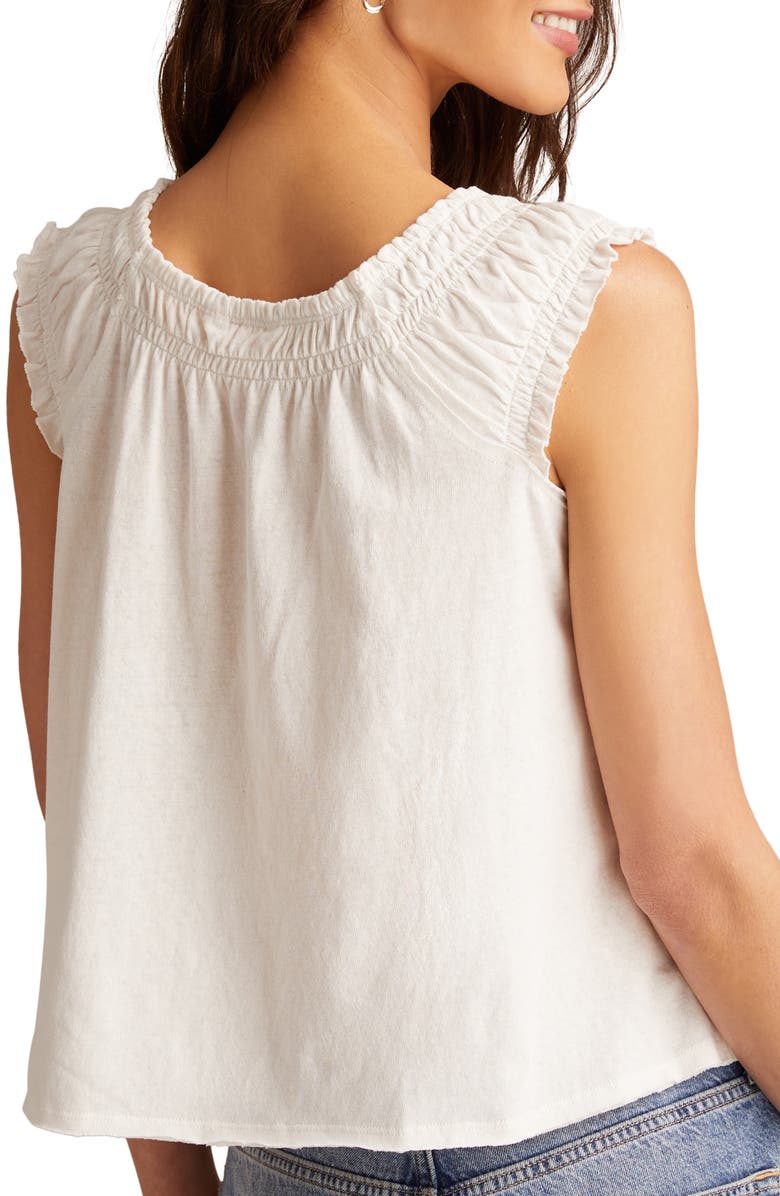 Lucky Brand Smocked Tie Neck Cotton Top, Alternate, color, 