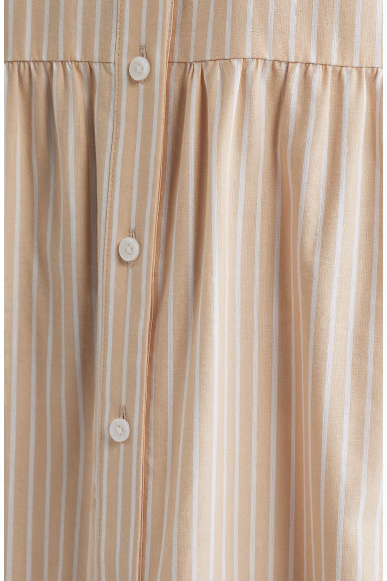 Folded Cap Sleeve Tiered Shirtdress, Alternate, color, NATURAL
