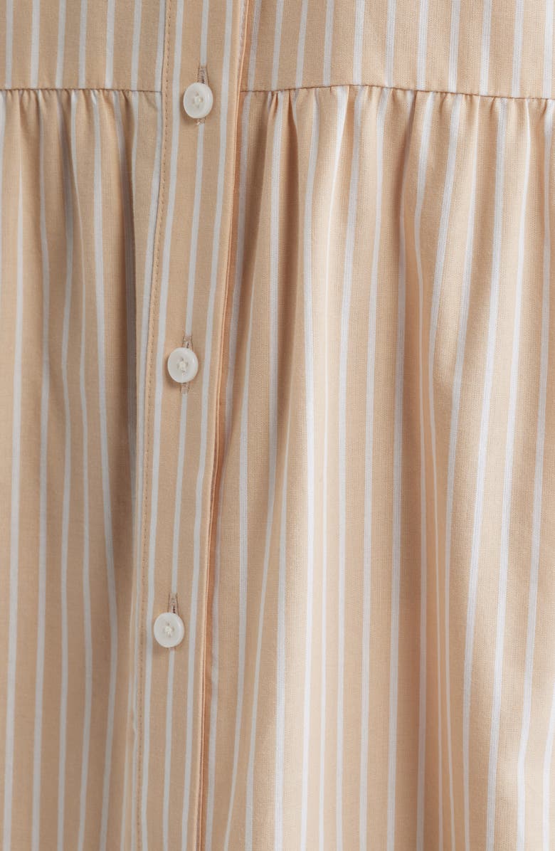 Eliza J Folded Cap Sleeve Tiered Shirtdress, Alternate, color, Natural