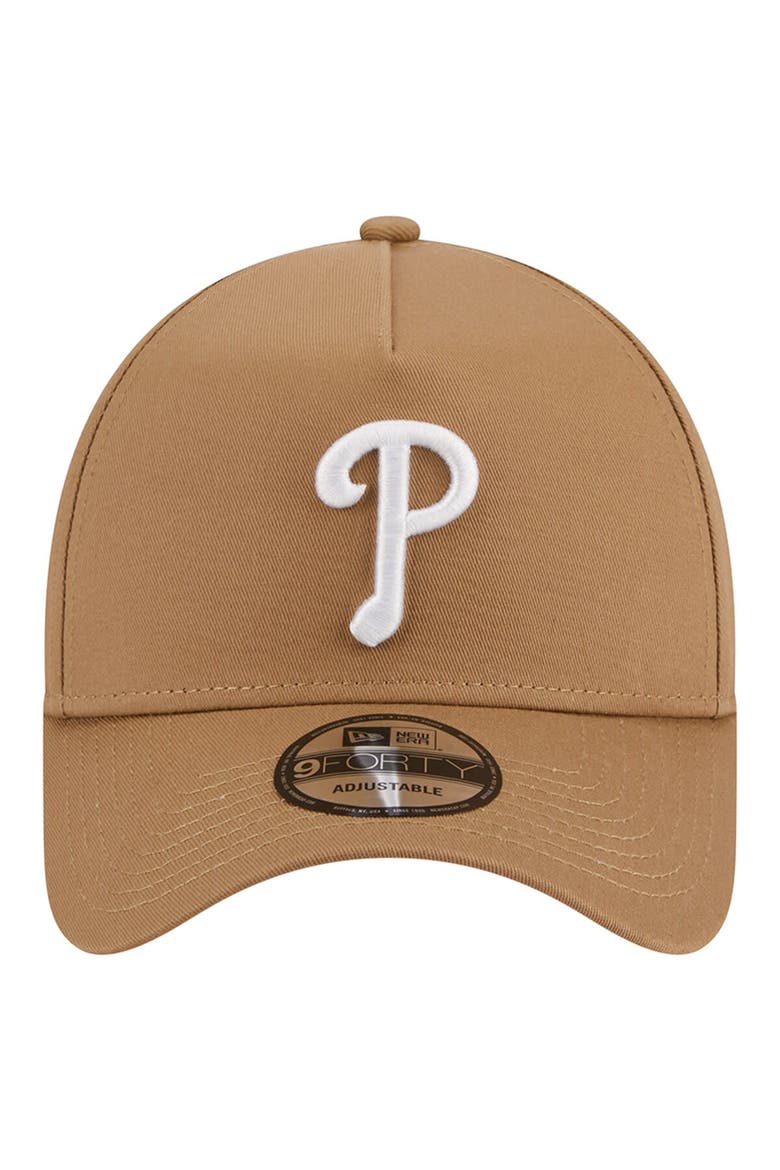Men's New Era Khaki Philadelphia Phillies A-Frame 9FORTY Adjustable Hat, Alternate, color, Khaki