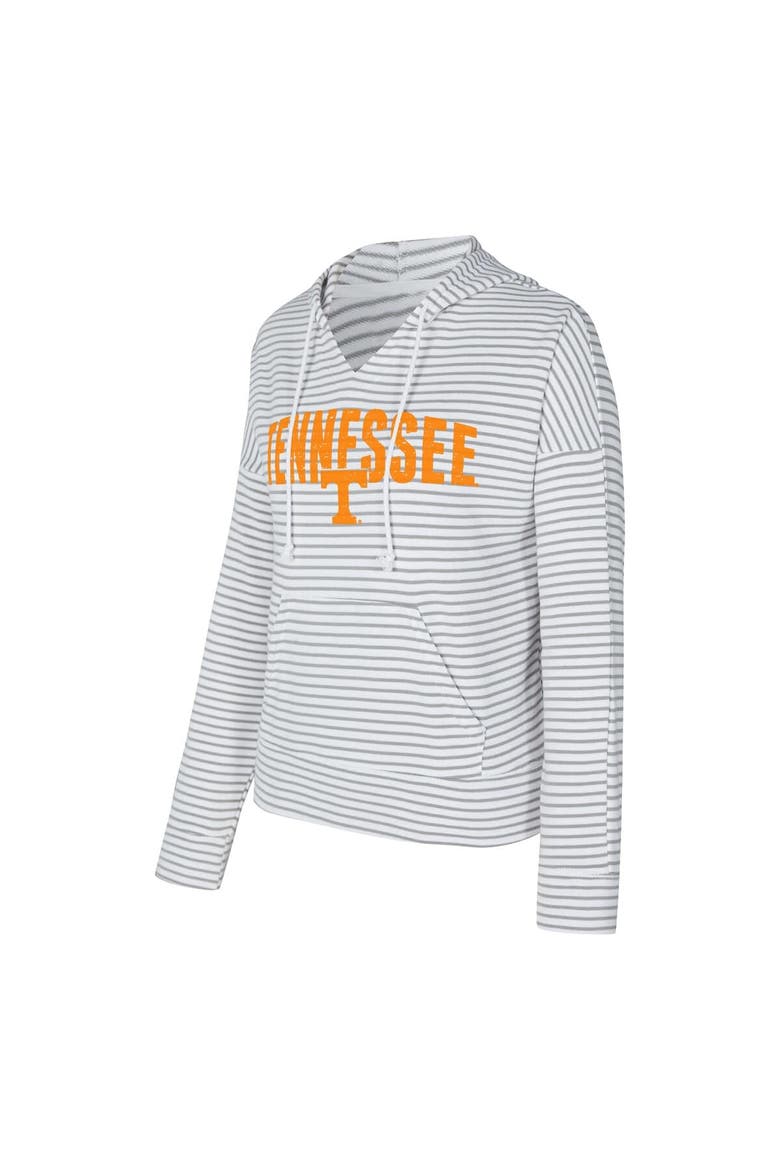 Men's Concepts Sport  White/Gray Tennessee Volunteers French Terry Striped V-Neck Pullover Hoodie, Alternate, color, White