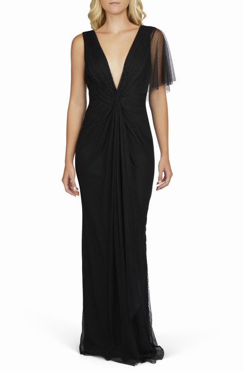 Katie May Olivia Mesh Overlay Gown In Black