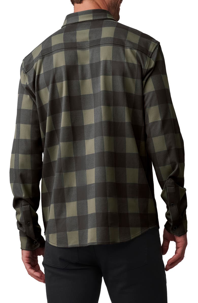 Rhone Hardy Check Flannel Button-Up Shirt, Alternate, color, Lichen Green Buffalo Check