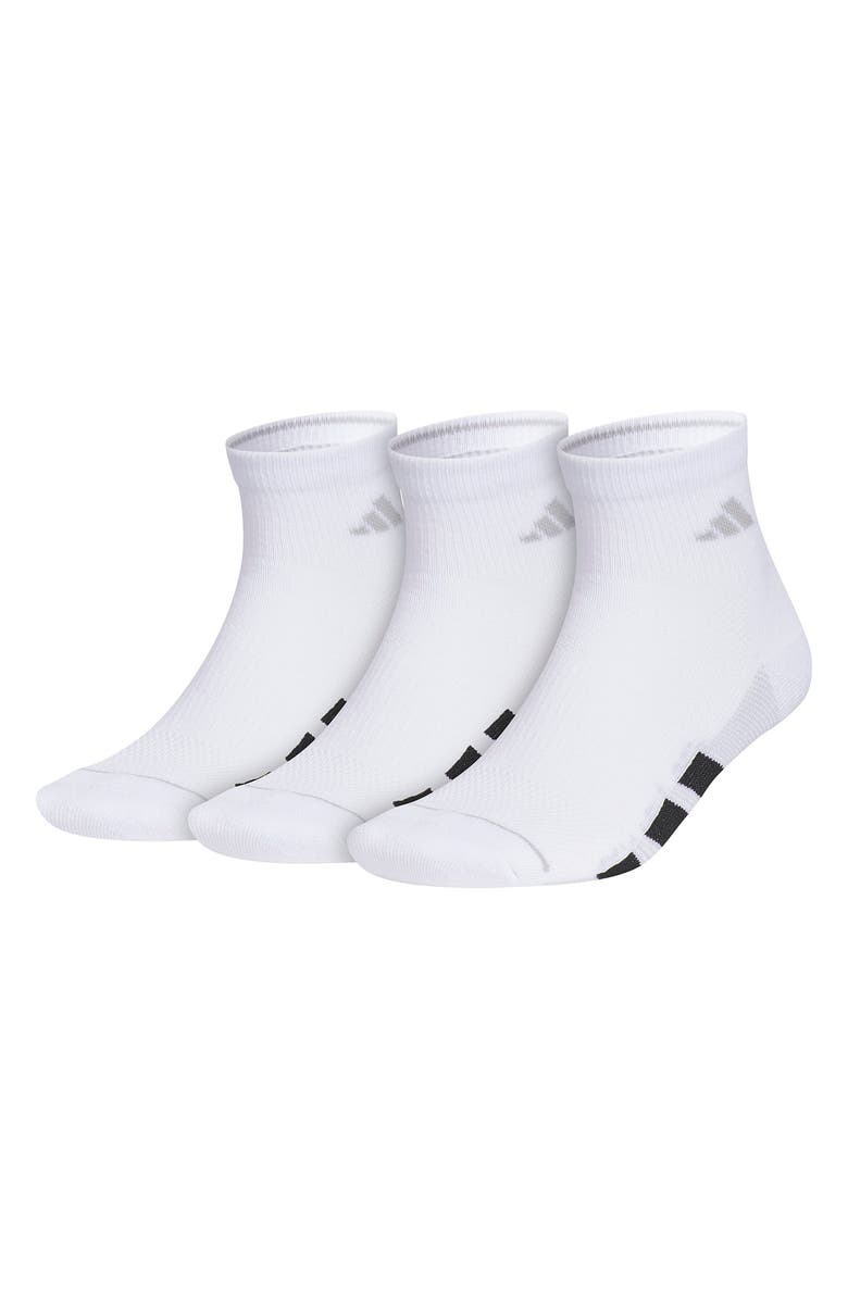 adidas Superlite All Day 3-Pack AEROREADY Quarter Training Socks, Main, color, White/ Black/ Clear Grey