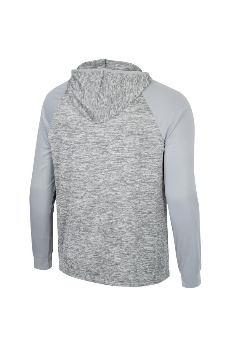 Men's Colosseum Gray Gonzaga Bulldogs Cybernetic Raglan Quarter-Zip Hooded Top, Alternate, color, Gray