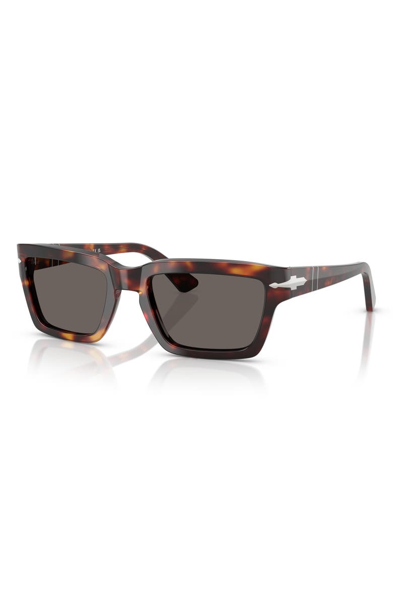 Persol 55mm Rectangular Sunglasses, Alternate, color, Havana