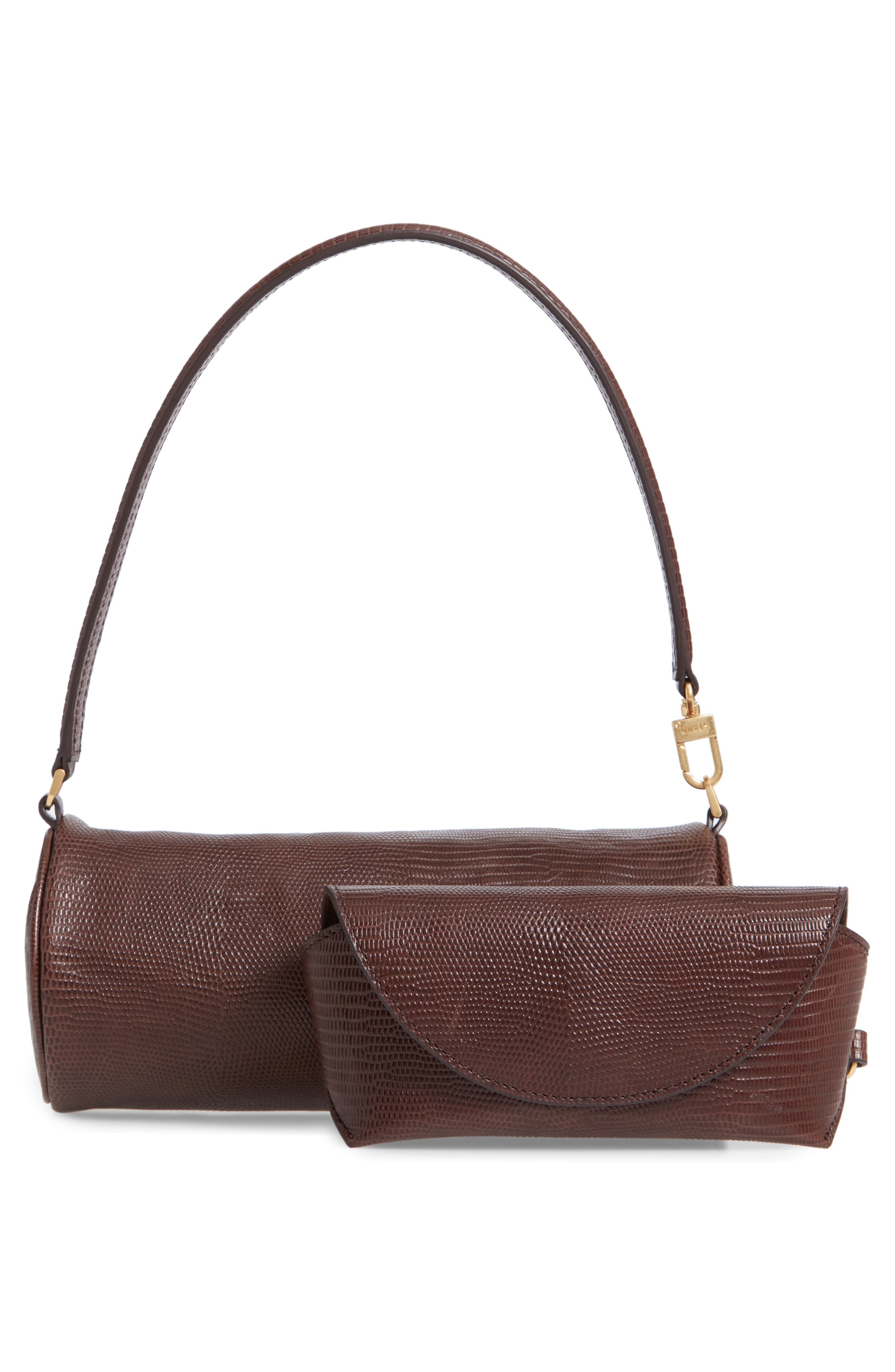 STAUD Suzy Leather Barrel Baguette Bag, Alternate, color, 