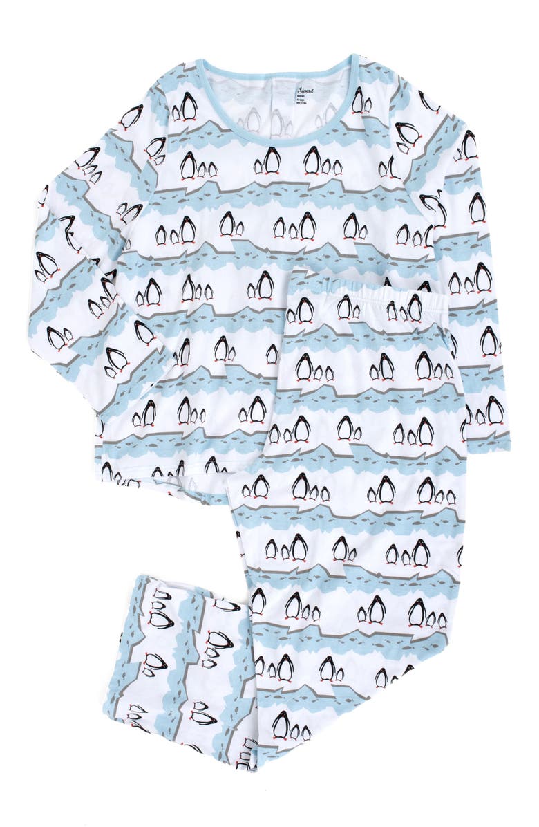 Leveret Women's Cotton Matching Family Holiday Pajamas, Reindeer & Moose Prints, Main, color, Penguin