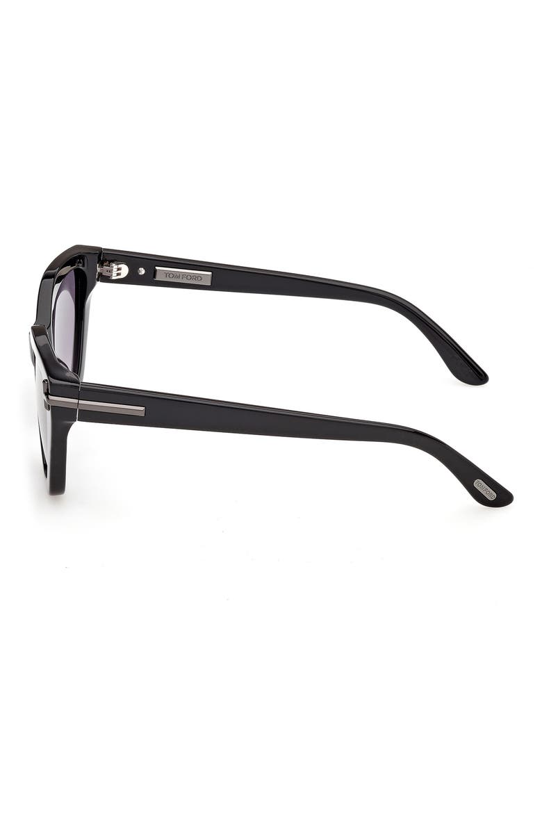 Icon 55mm Gradient Cat Eye Sunglasses, Alternate, color, SHINY BLACK/ SHINY GUNMETAL