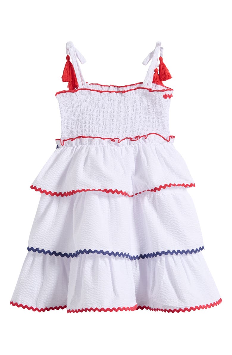 Iris & Ivy Kids' Smocked Tiered Sundress, Alternate, color, White