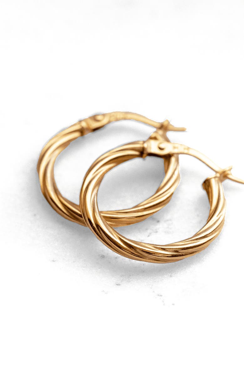 MADE BY MARY 14k Twisted Hoop Earrings, Alternate, color, 14K Solid Gold