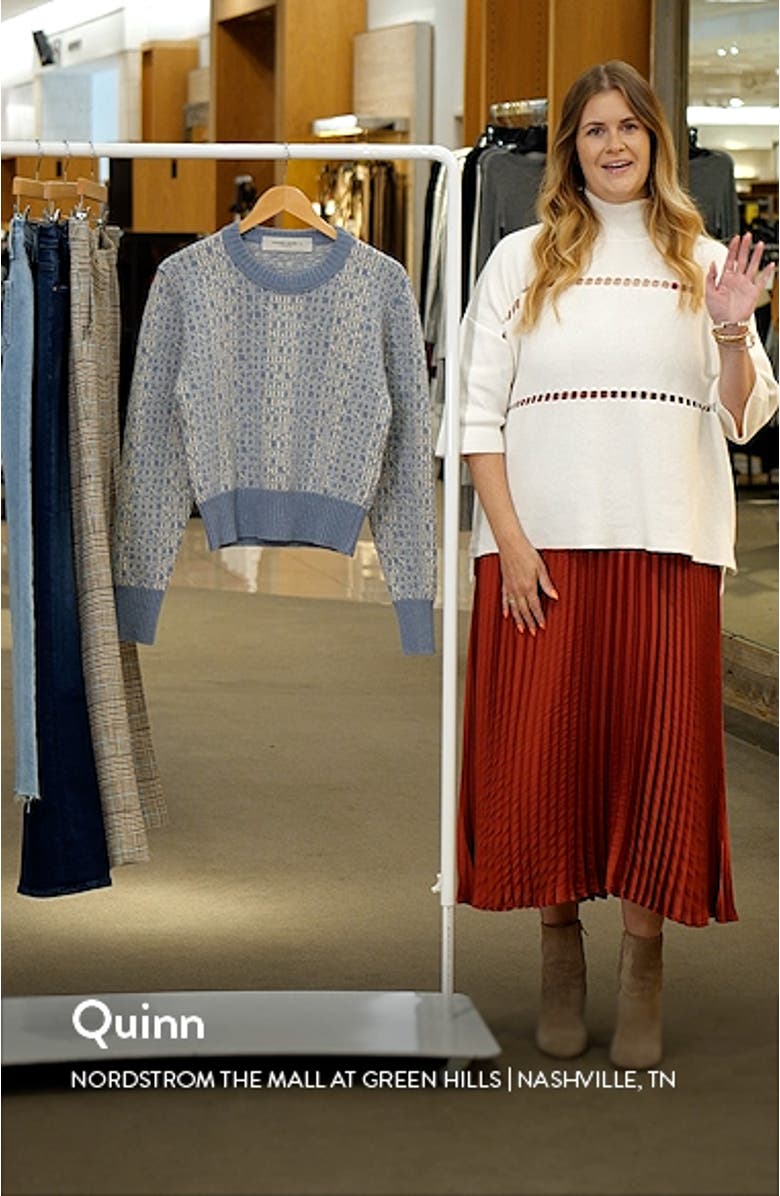 Logo Jacquard Wool & Cashmere Crop Sweater, sales video thumbnail