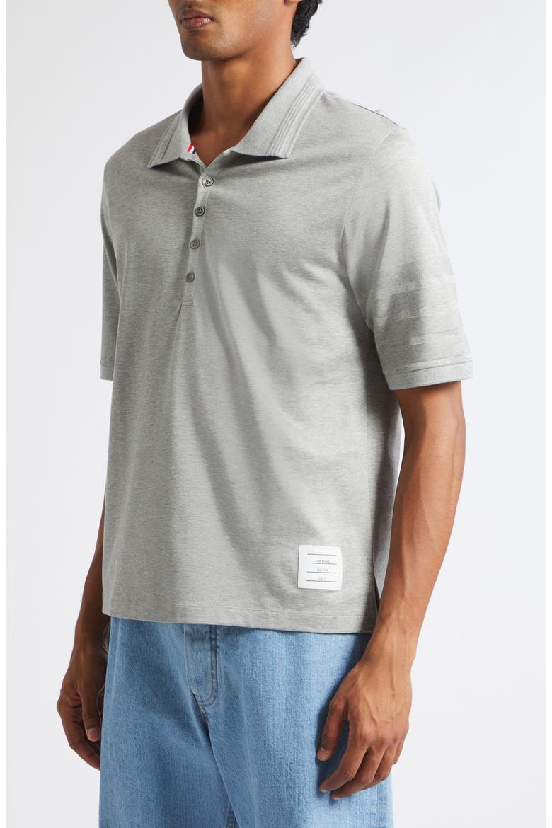 4-Bar Cotton Jersey Polo, Alternate, color, LIGHT GREY