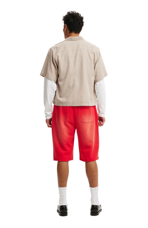 Shop Cotton On Super Baggy Fleece Short In Poppy - Spray