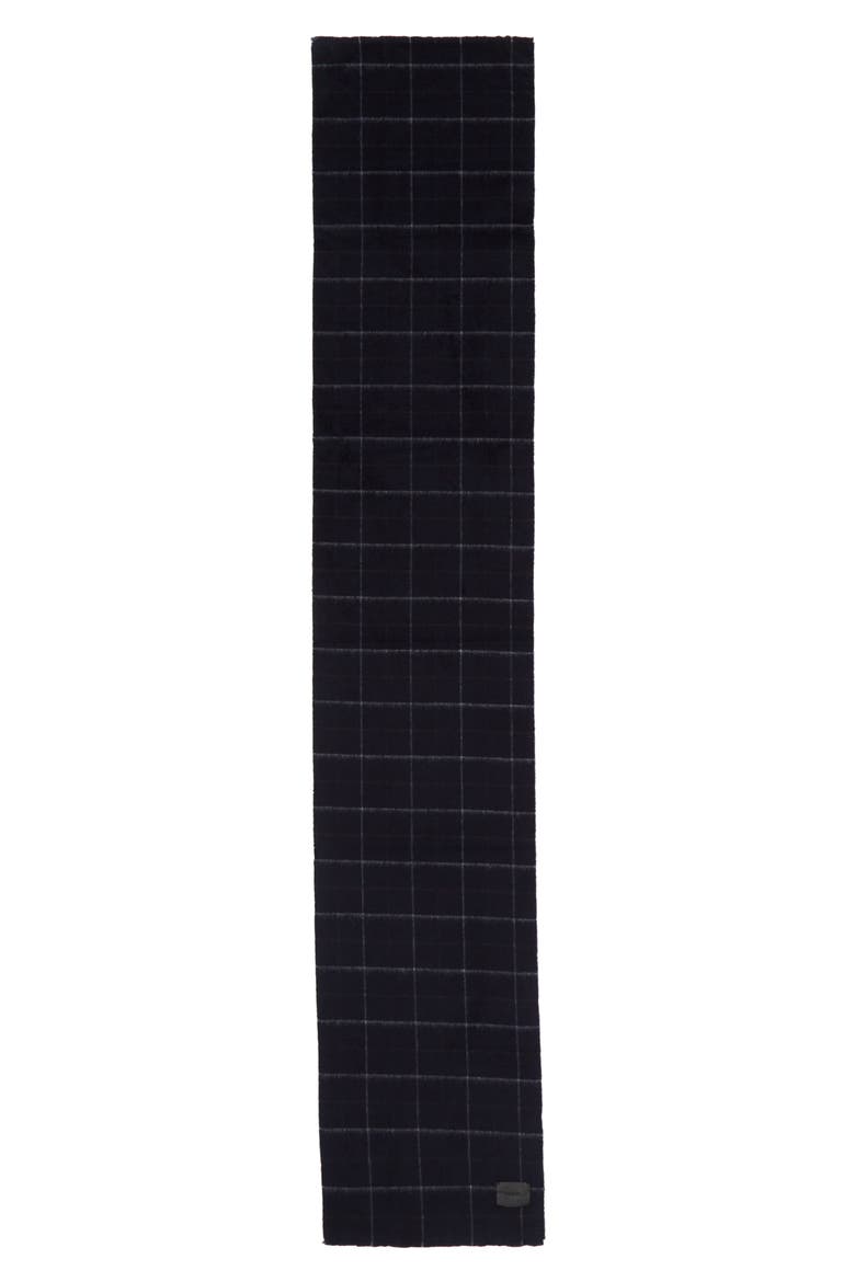 Creekside Plaid Double Face Wool & Cashmere Scarf, Alternate, color, NAVY