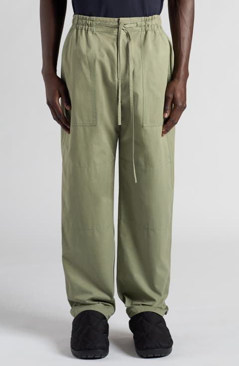 Lightweight Cotton Twill Drawstring Waist Pants