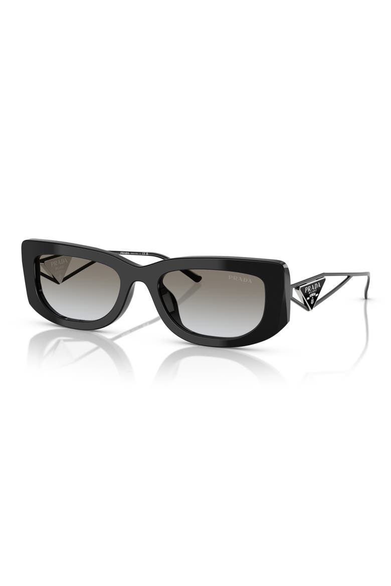 53mm Gradient Rectangular Sunglasses, Alternate, color, BLACK / GREY GRADIENT