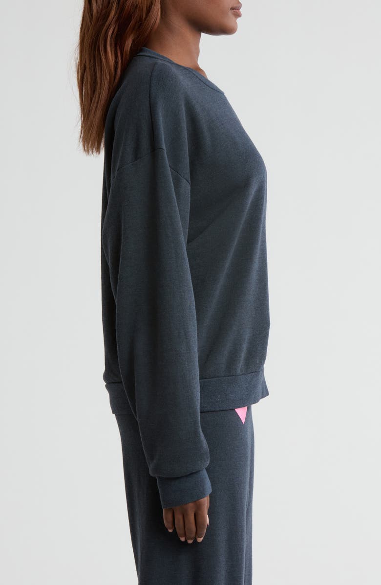 Aviator Nation Glitter Heart Fleece Sweatshirt, Alternate, color,