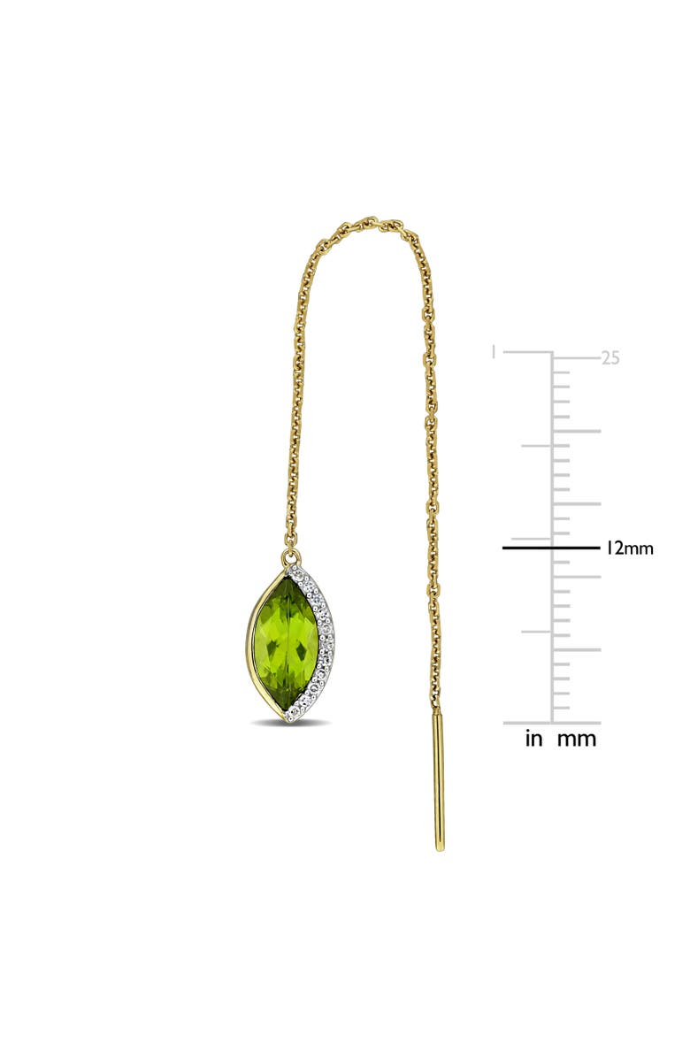 Julianna B. Gemstone & Diamond Threader Earrings 14K, Alternate, color, Peridot