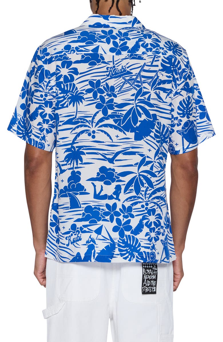 Ksubi Lagoon Print Camp Shirt, Alternate, color, Blue