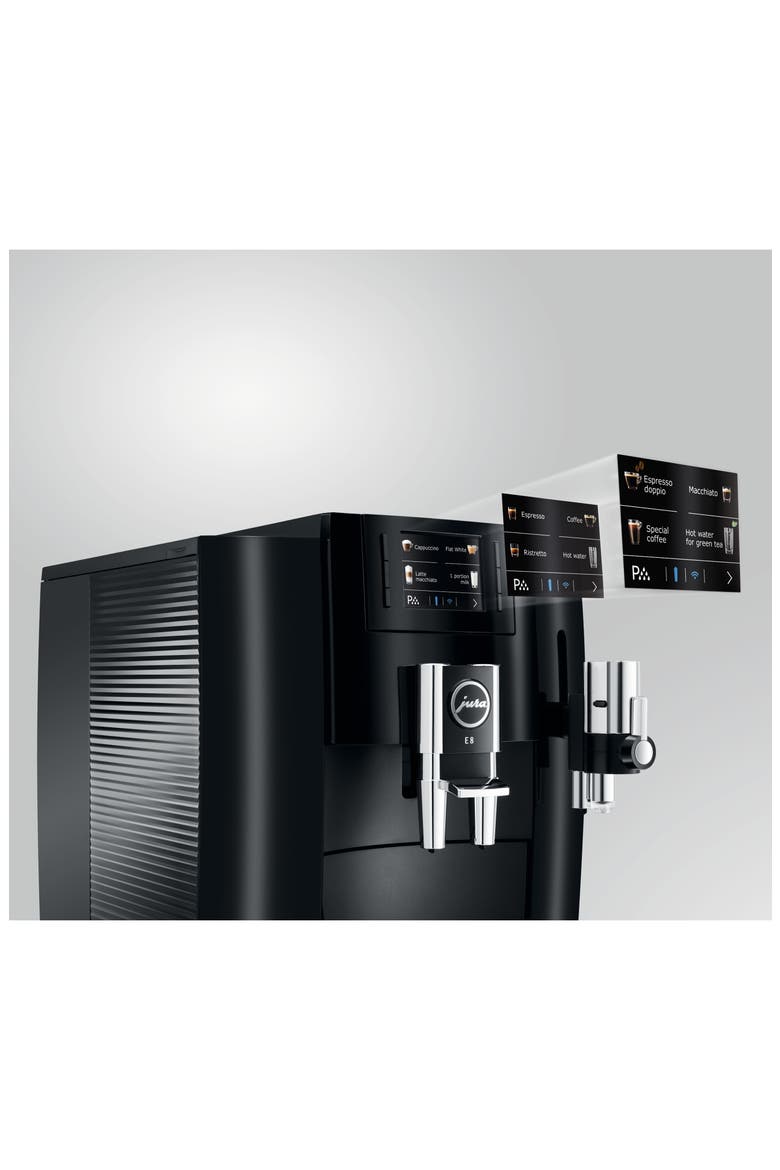 E8 Automatic Coffee Machine, Alternate, color, PIANO BLACK