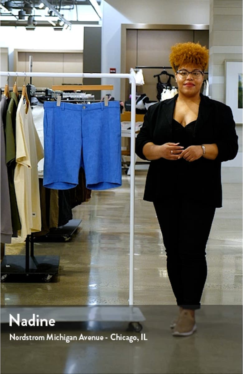 Crown Sport Salem Shadow Stripe Floral Performance Shorts, sales video thumbnail