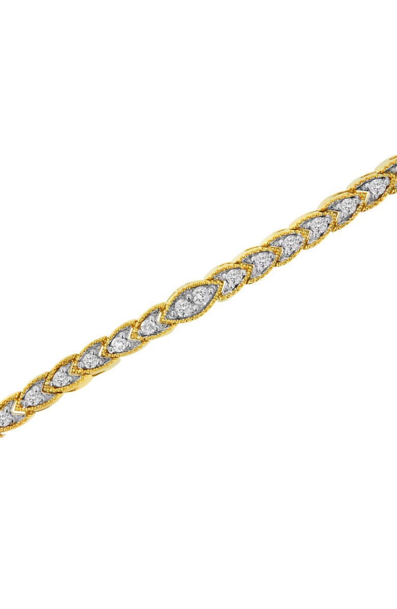 Haus of Brilliance 10K Yellow Gold Plated Silver 1 cttw Prong-Set Diamond Pear Shape Link Bracelet, Alternate, color, Yellow