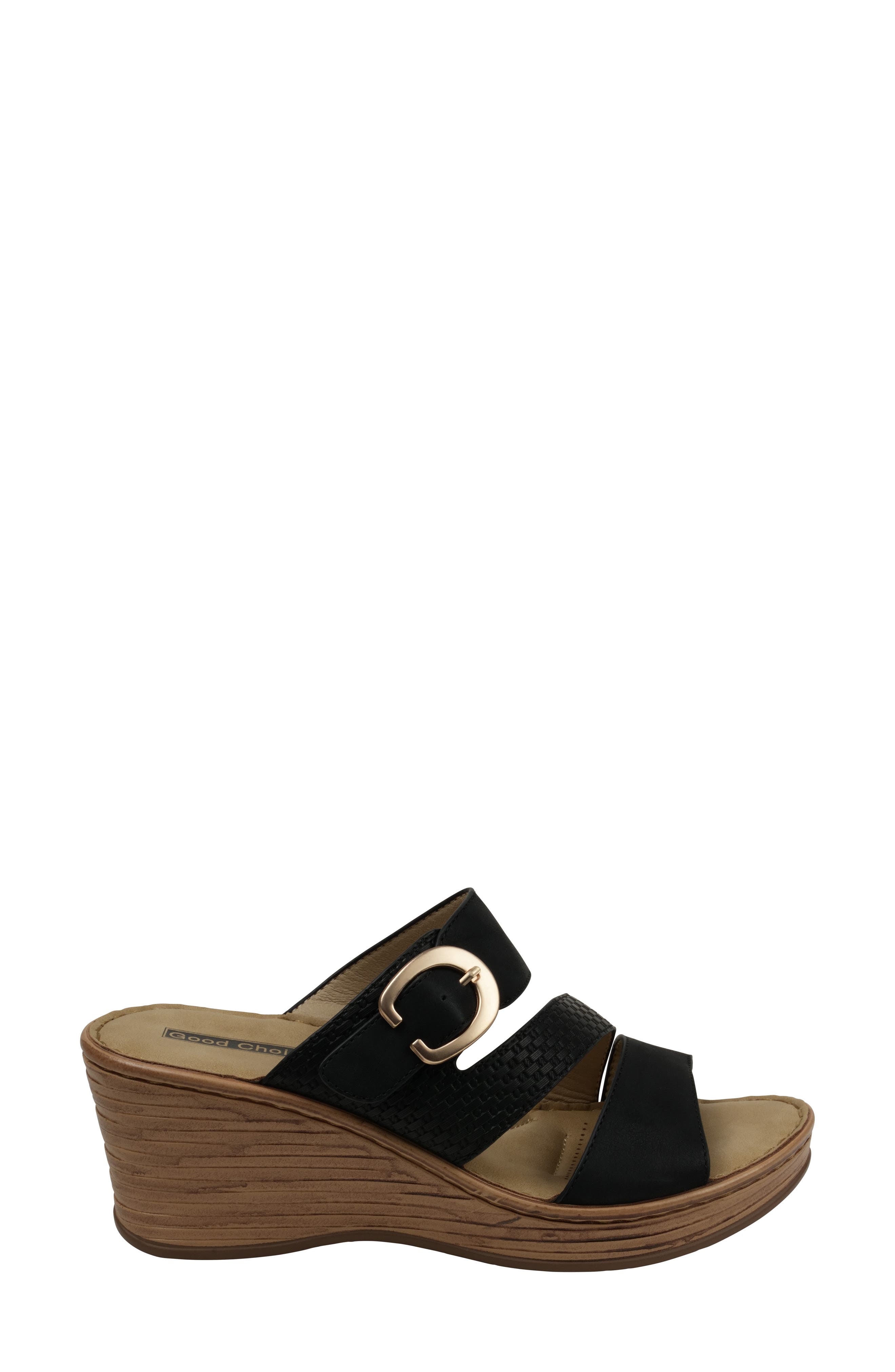 GC SHOES Odalis Platform Wedge Slide Sandal, Alternate, color, Black