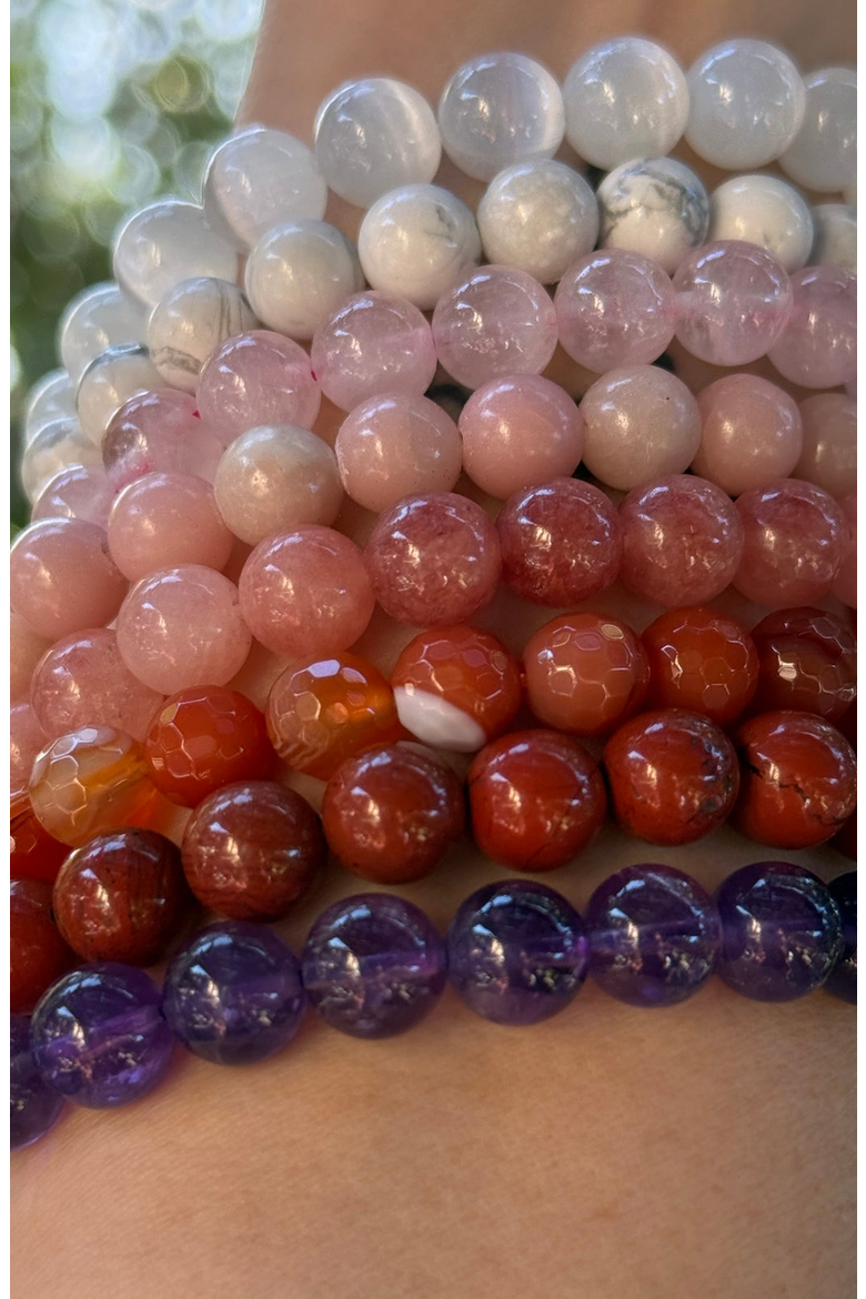 Crystal Healing Beaded Bracelet, Alternate, color, Rhodonite