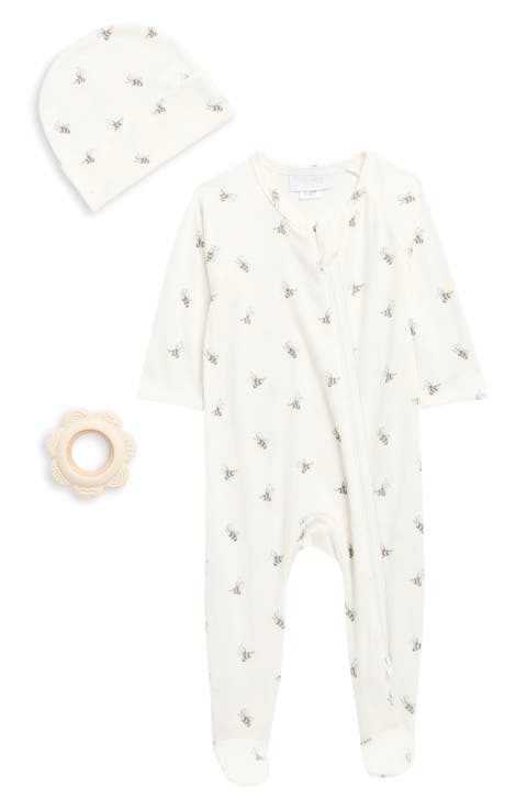 Three-Piece Ditsy Print Footie Set (Baby)